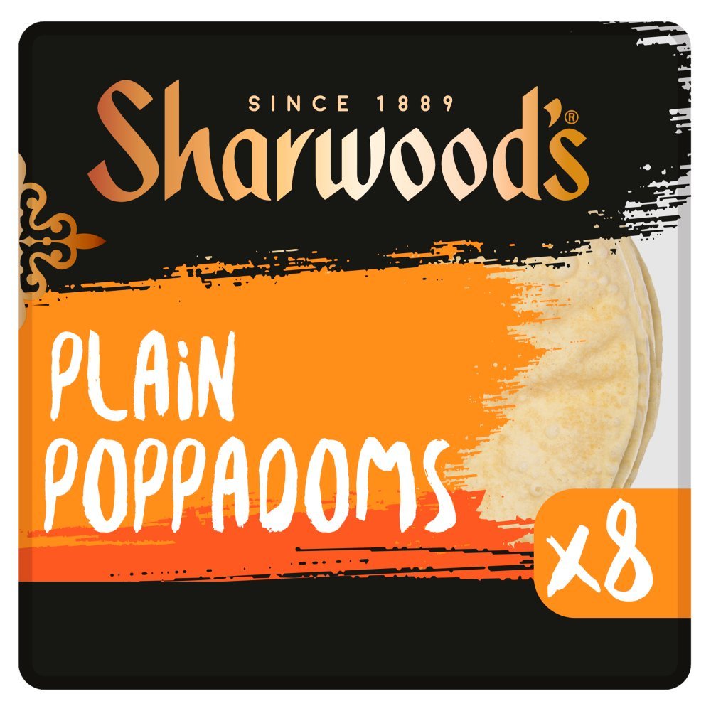 Sharwood's 8 Plain Poppadoms - UK Food & Drink - 5000197541893