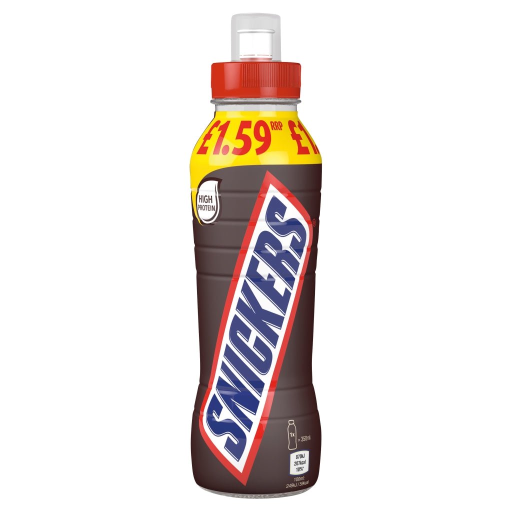 Snickers Chocolate Milk Shake Drink 350ml - UK Food & Drink - 5056357910429