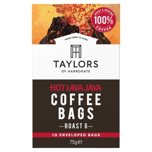 Taylors of Harrogate Hot Lava Java Coffee Bags 10 Enveloped Bags 75g - UK Food & Drink - 615357122475