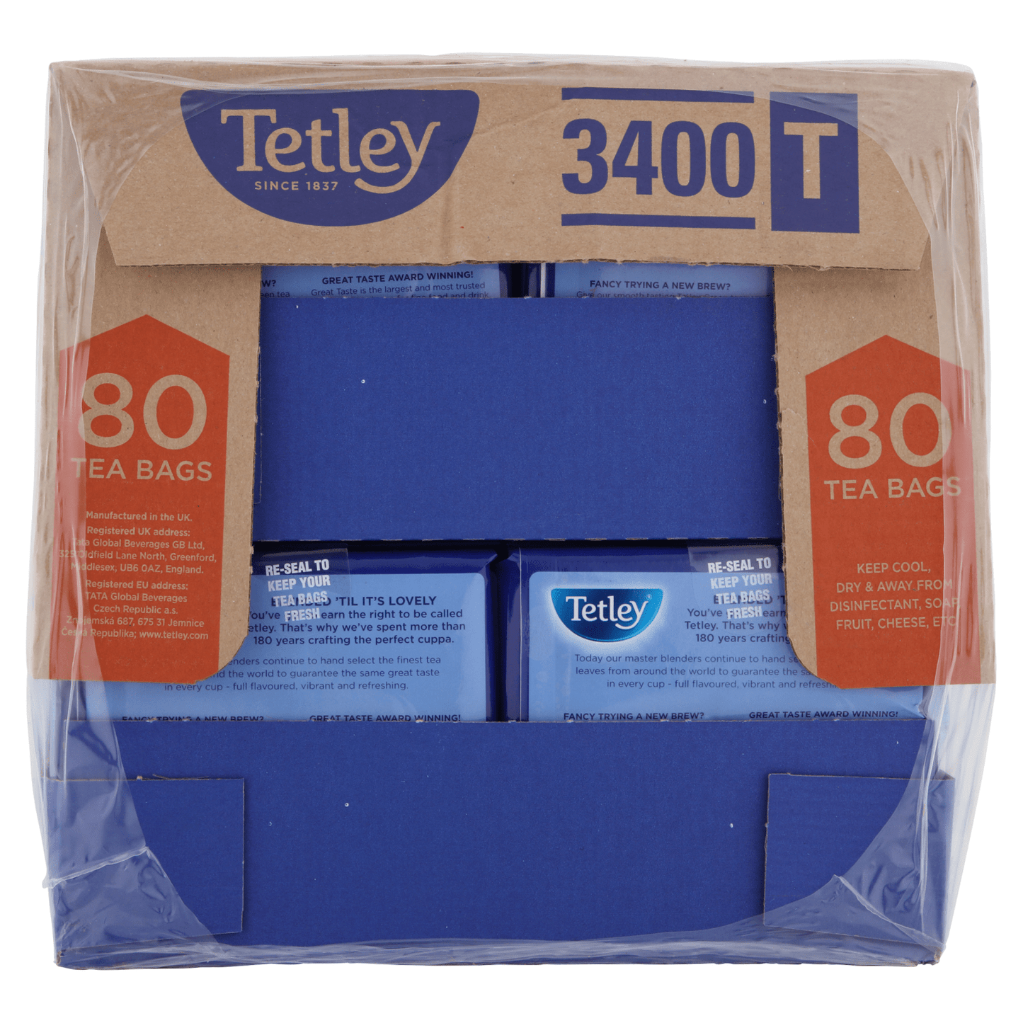 Tetley 80 Original Tea Bags 250g - UK Food & Drink - 5000208030699