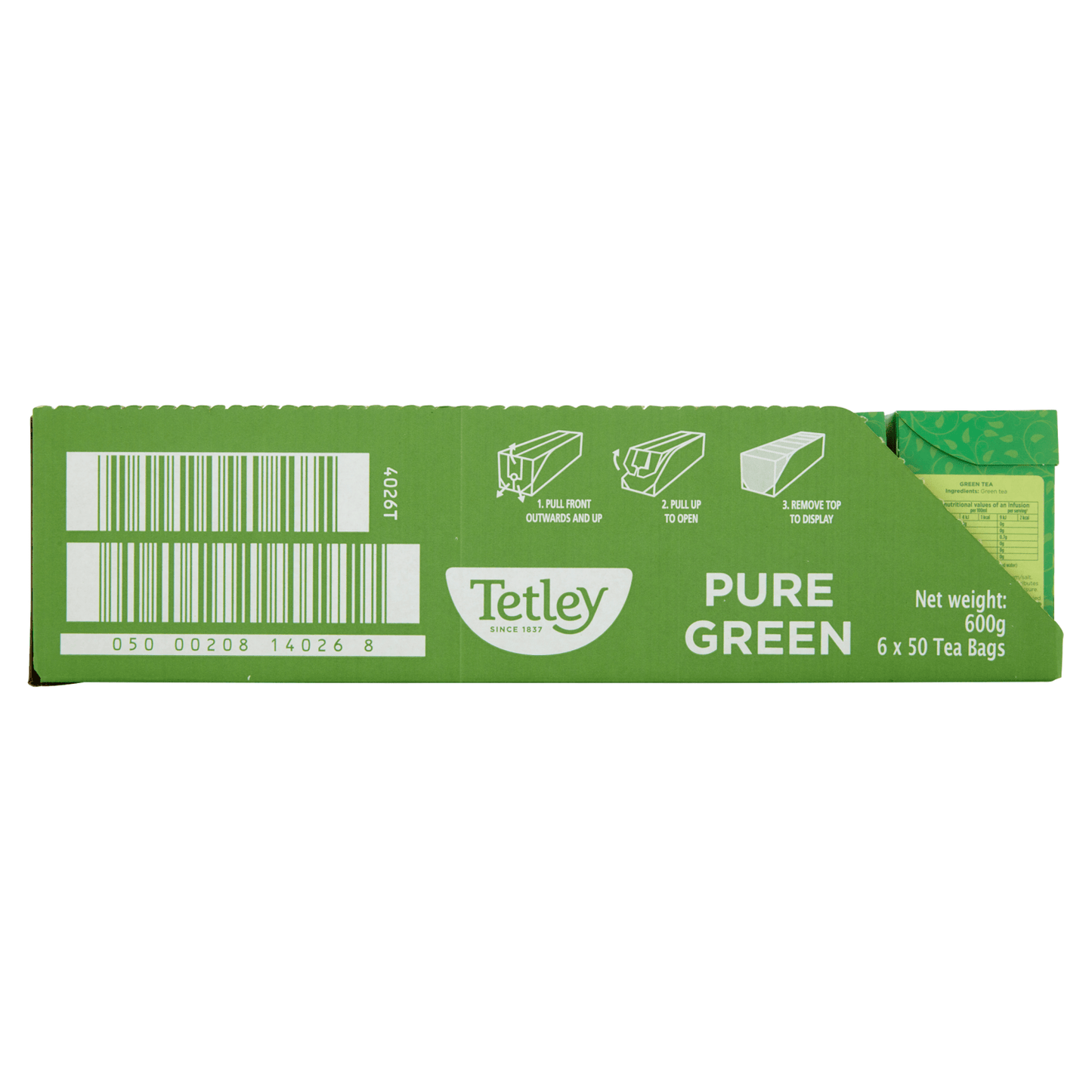 Tetley Green Tea Pure Green 50 Tea Bags 100g - UK Food & Drink - 5000208050987