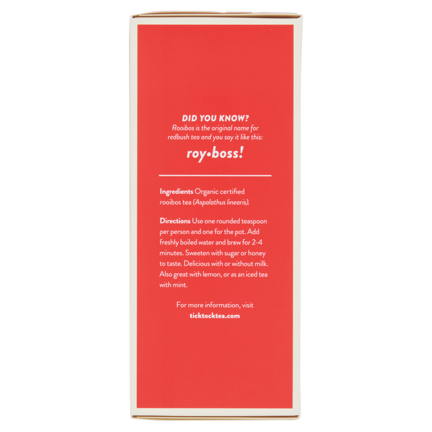 Tick Tock Loose Leaf Rooibos Organic Tea 100g - UK Food & Drink - 5032558003818