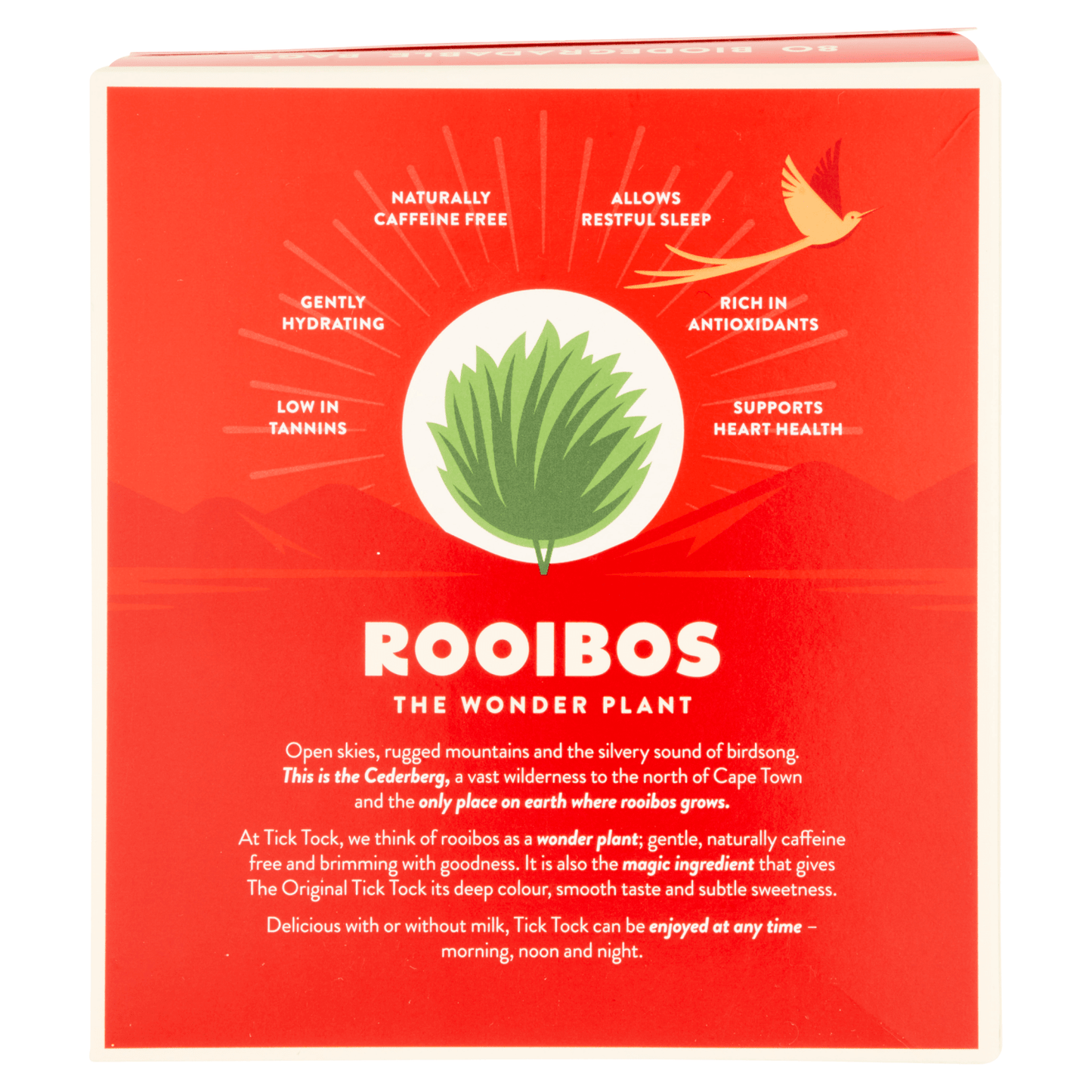 Tick Tock Rooibos Tea 80 Biodegradable Bags 180g - UK Food & Drink - 5032558000855