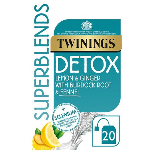 Twinings 20 Superblends Detox Lemon & Ginger with Burdock Root & Fennel 40g - UK Food & Drink - 70177178567
