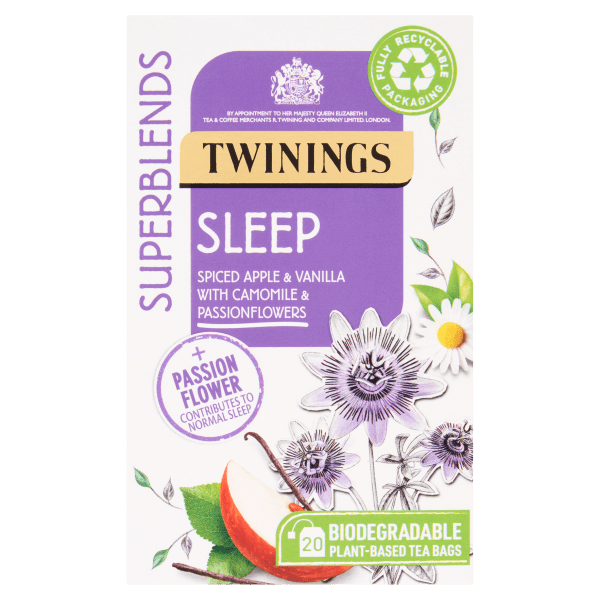 Twinings 20 Superblends Sleep Spiced Apple & Vanilla with Camomile & Passionflowers 30g - UK Food & Drink - 70177178505