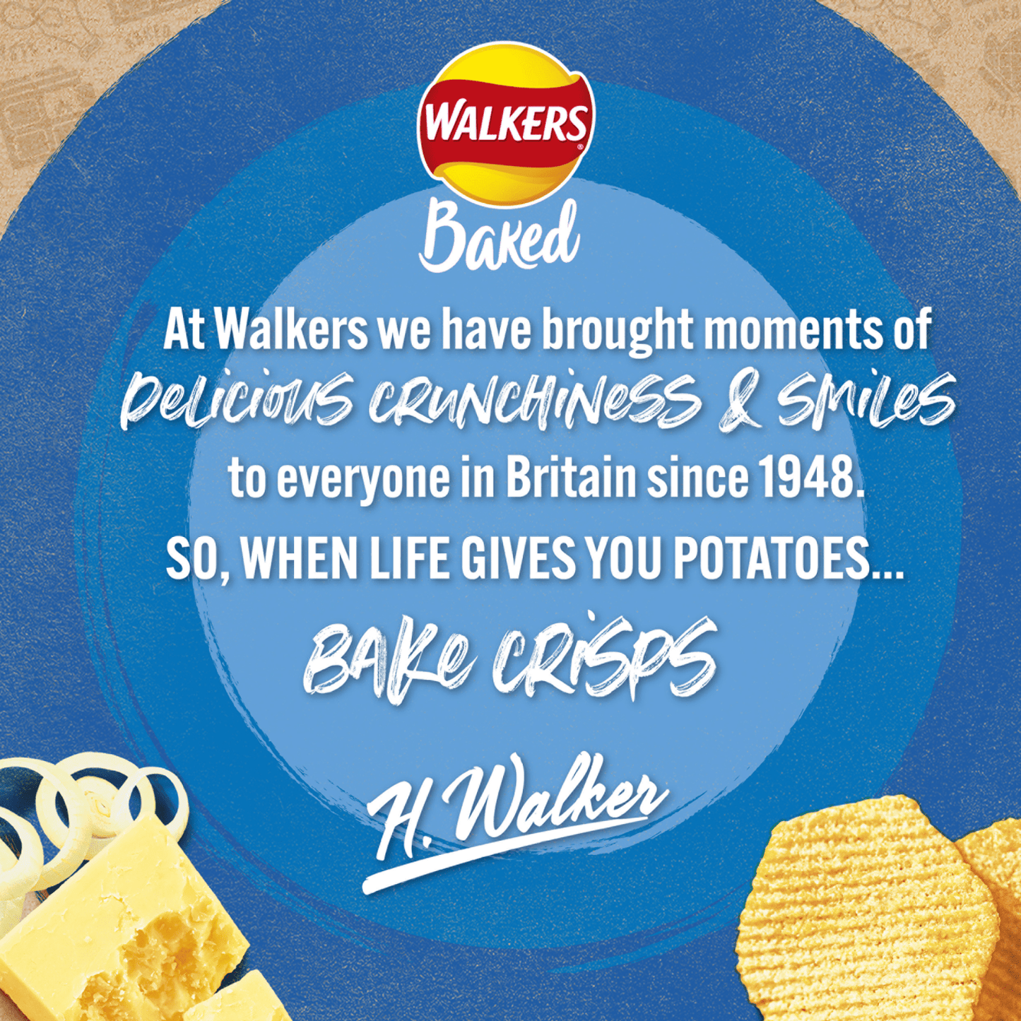 Walkers Baked Cheese & Onion Multipack Snacks Crisps 6 x 22g - UK Food & Drink - 5000328015873