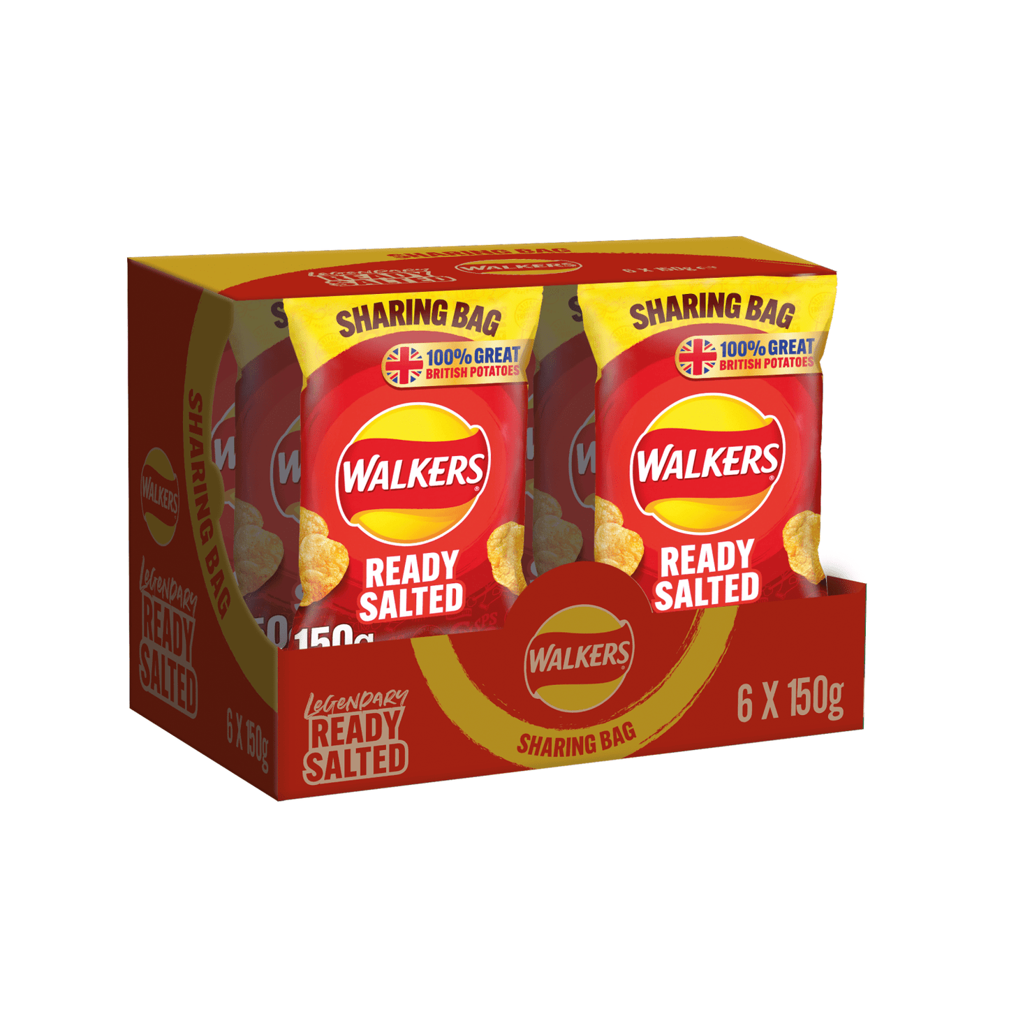Walkers Ready Salted Sharing Crisps 150g - UK Food & Drink - 5000328013589