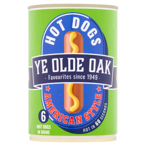 Ye Olde Oak 6 American Style Hot Dogs in Brine 400g - UK Food & Drink - 5010431600286