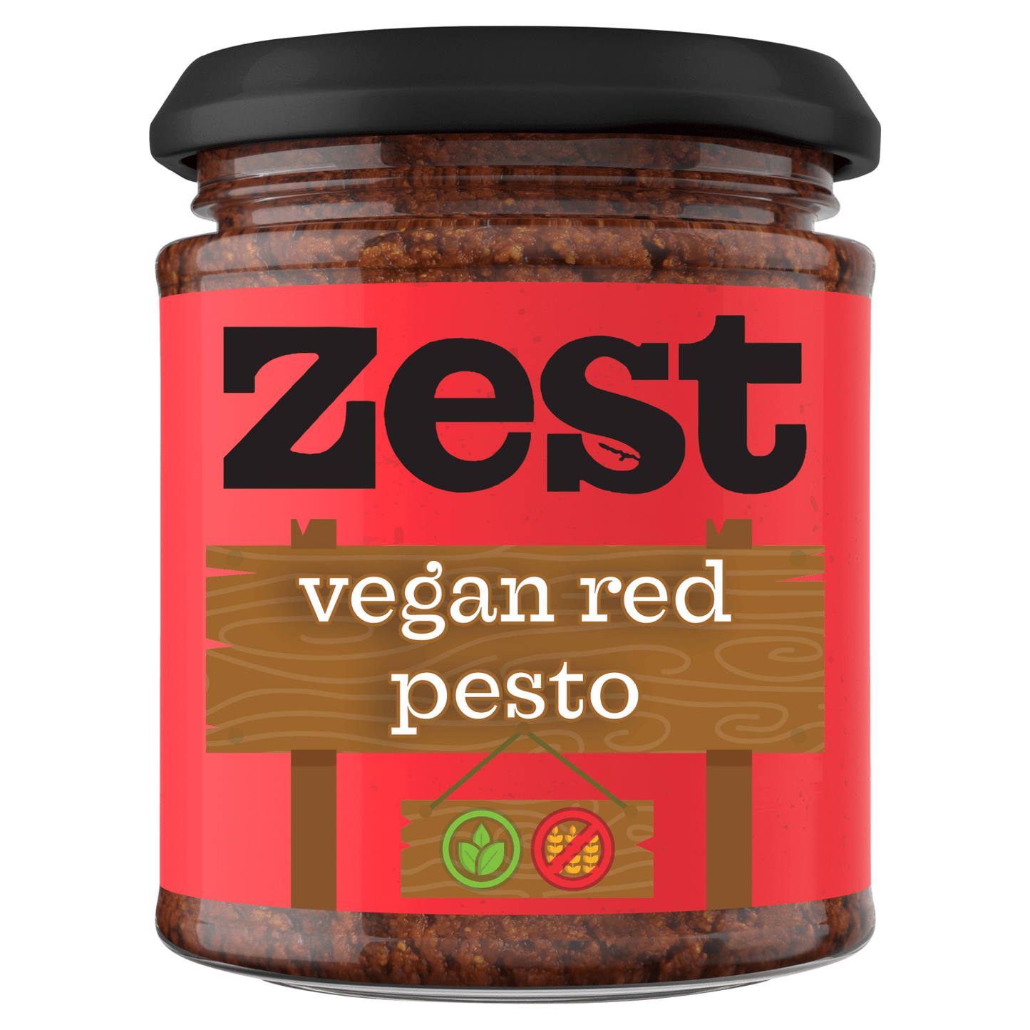 Zest Vegan Red Pesto 165g - UK Food & Drink - 5010338103590