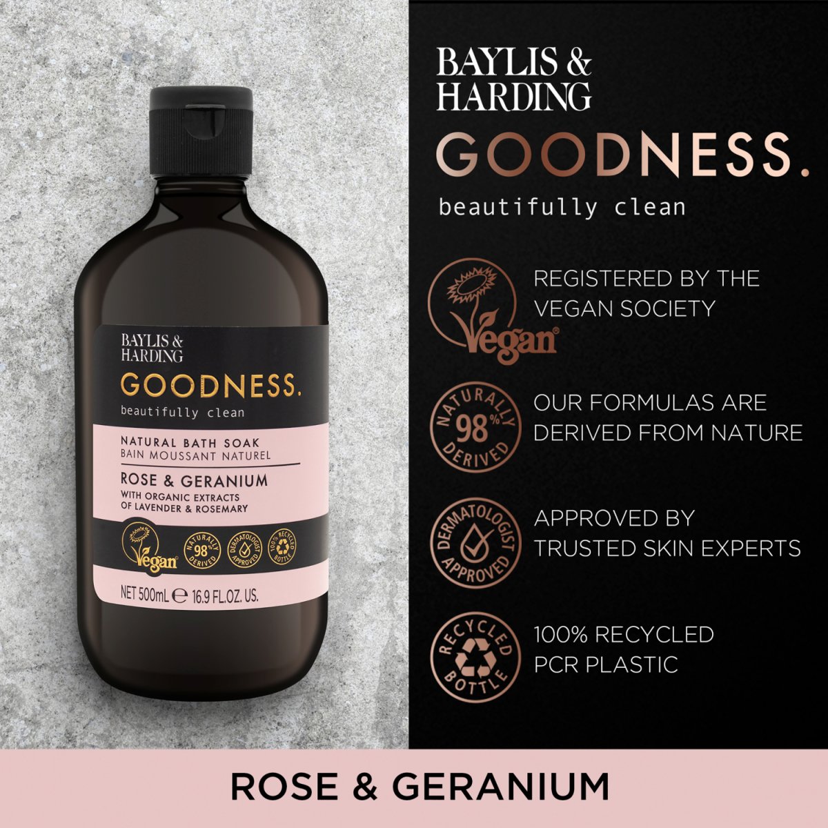 Baylis & Harding Goodness Rose and Geranium Body Wash - Intamarque - Wholesale 0017854100220