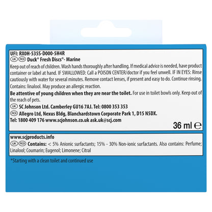 Toilet Duck Fresh Disc Holder Starter Pack Marine 6s 36ml