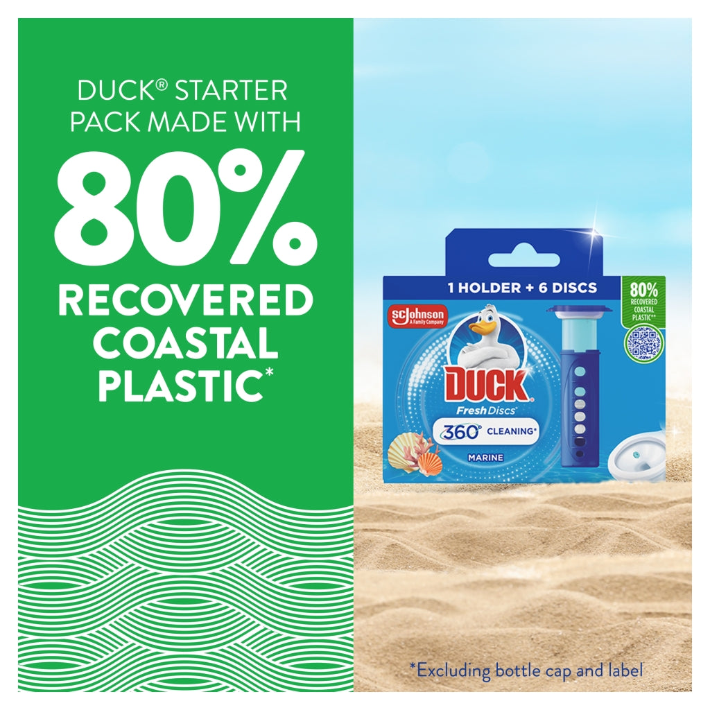 Toilet Duck Fresh Disc Holder Starter Pack Marine 6s 36ml