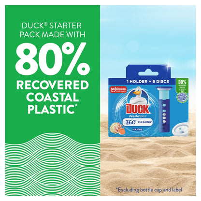 Toilet Duck Fresh Disc Holder Starter Pack Marine 6s 36ml
