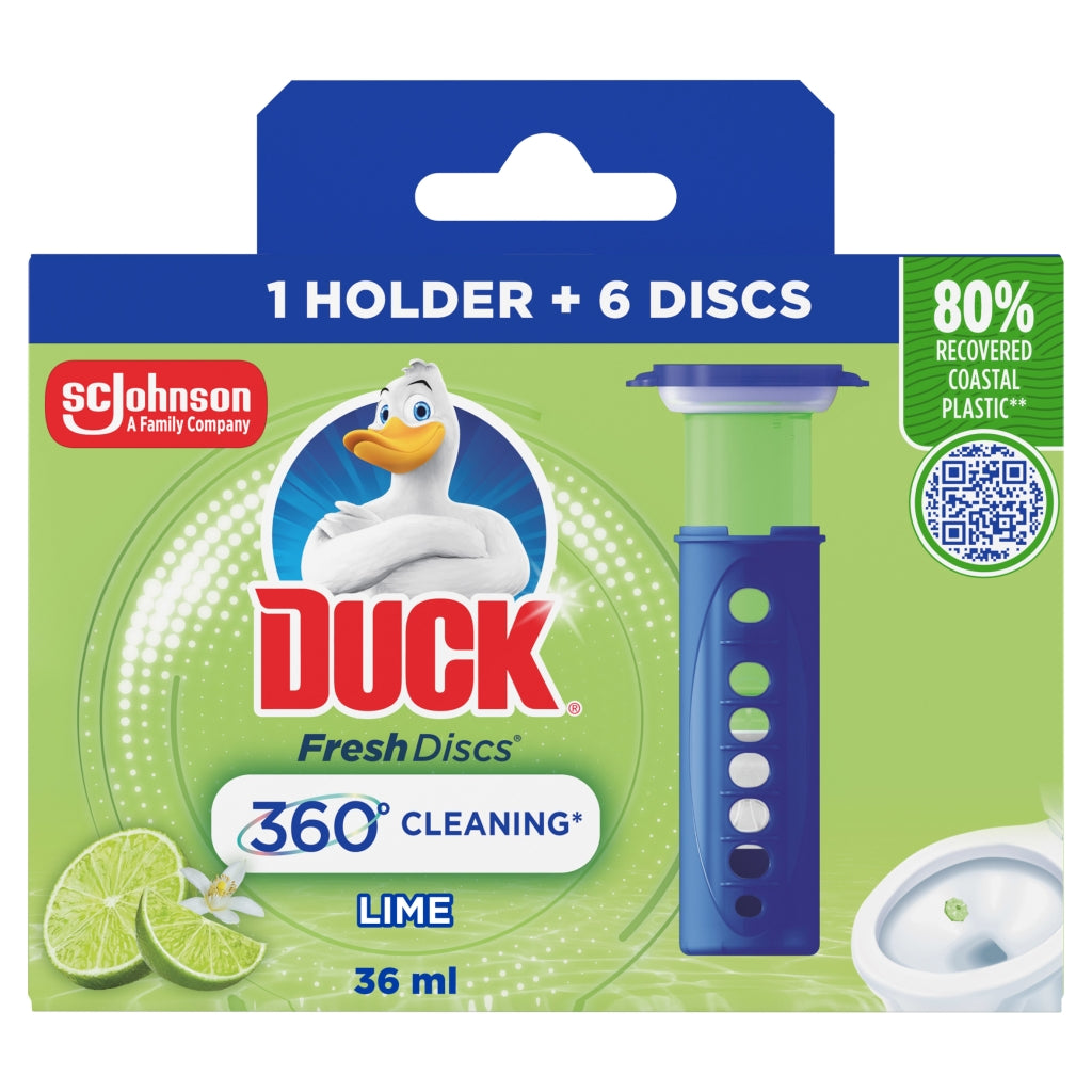 Buy Toilet Duck Fresh Disc Holder Starter Pack Lime 6s 36ml online at Intamarque Wholesale – Trusted FMCG distributor