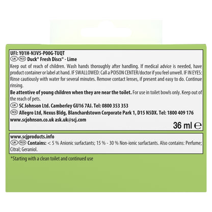 Toilet Duck Fresh Disc Holder Starter Pack Lime 6s 36ml