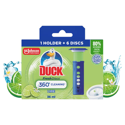Toilet Duck Fresh Disc Holder Starter Pack Lime 6s 36ml
