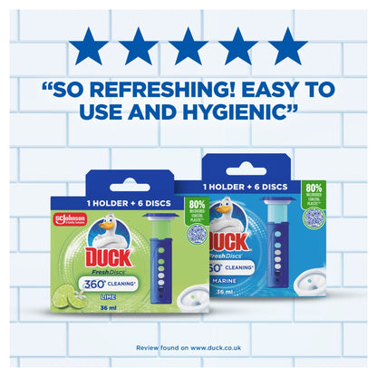 Toilet Duck Fresh Disc Holder Starter Pack Lime 6s 36ml