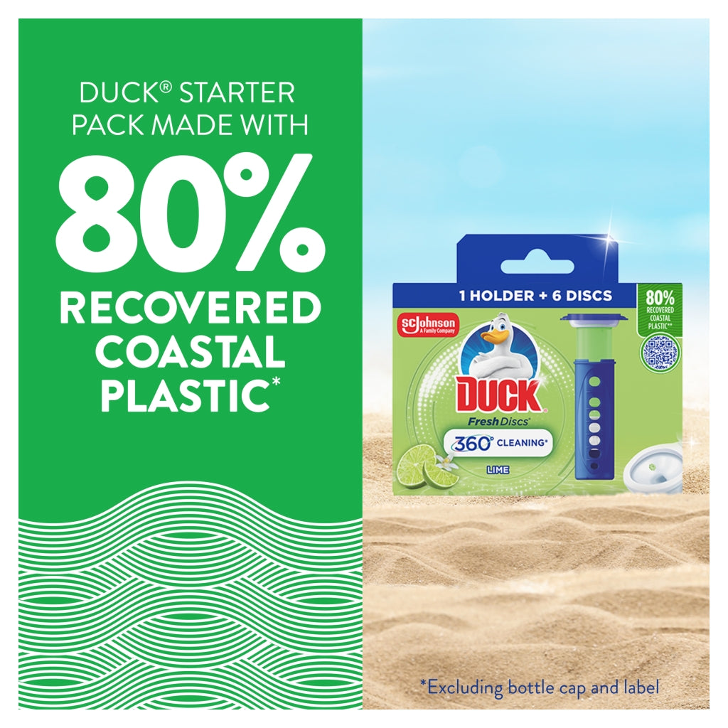 Toilet Duck Fresh Disc Holder Starter Pack Lime 6s 36ml