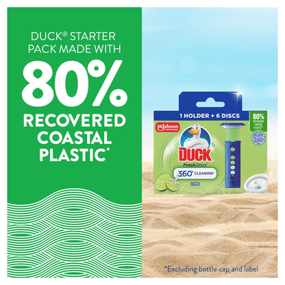 Toilet Duck Fresh Disc Holder Starter Pack Lime 6s 36ml