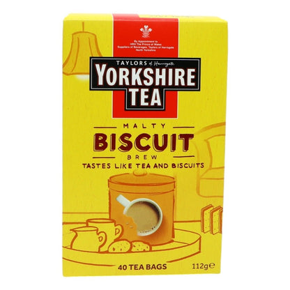 Yorkshire Tea Biscuit Brew 40 Tea Bags 112g - Intamarque - Wholesale 0615357123403