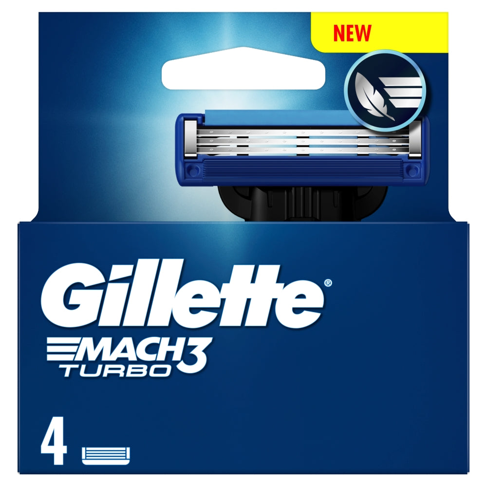 Gillette Mach3 Turbo Blades 4pk Razor Refills