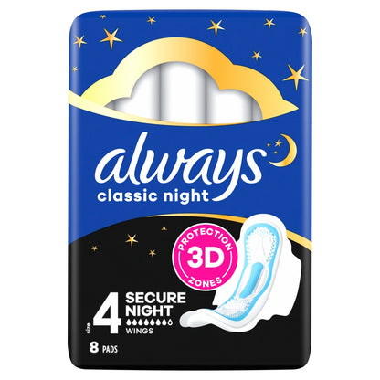 Always Maxi Classic Night 8s With Wings Size 4