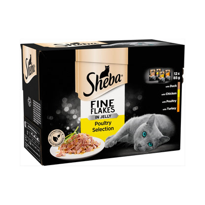 Sheba Fine Flakes Cat Pouch Poultry In Jelly 12Pk