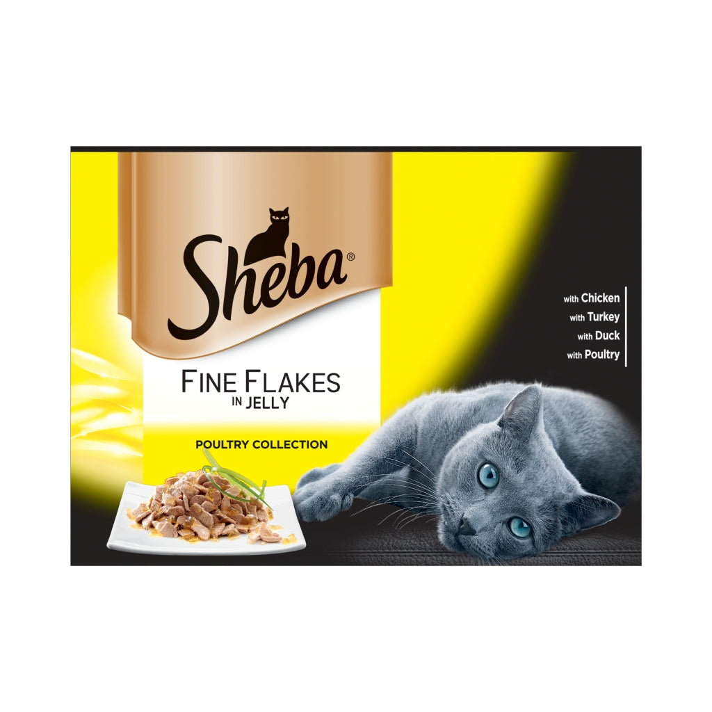 Sheba Fine Flakes Cat Pouch Poultry In Jelly 12Pk