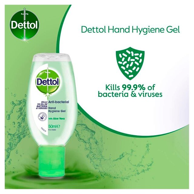 Dettol Anti-Bacterial Hand Hygiene Gel 50ml Aloe Vera
