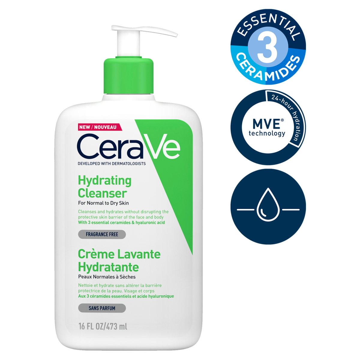 Cerave 473ml Hydrating Facial Cleanser
