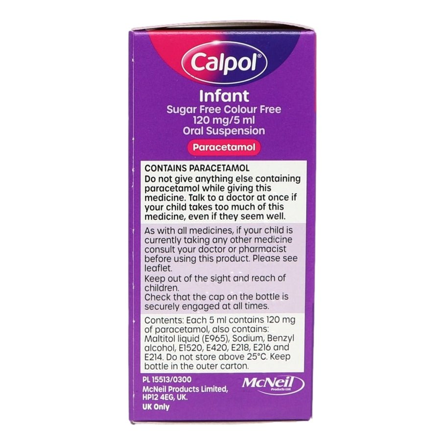 Calpol Infant Colour Free Sugar Free Suspension MED - Intamarque - Wholesale 3574660418439