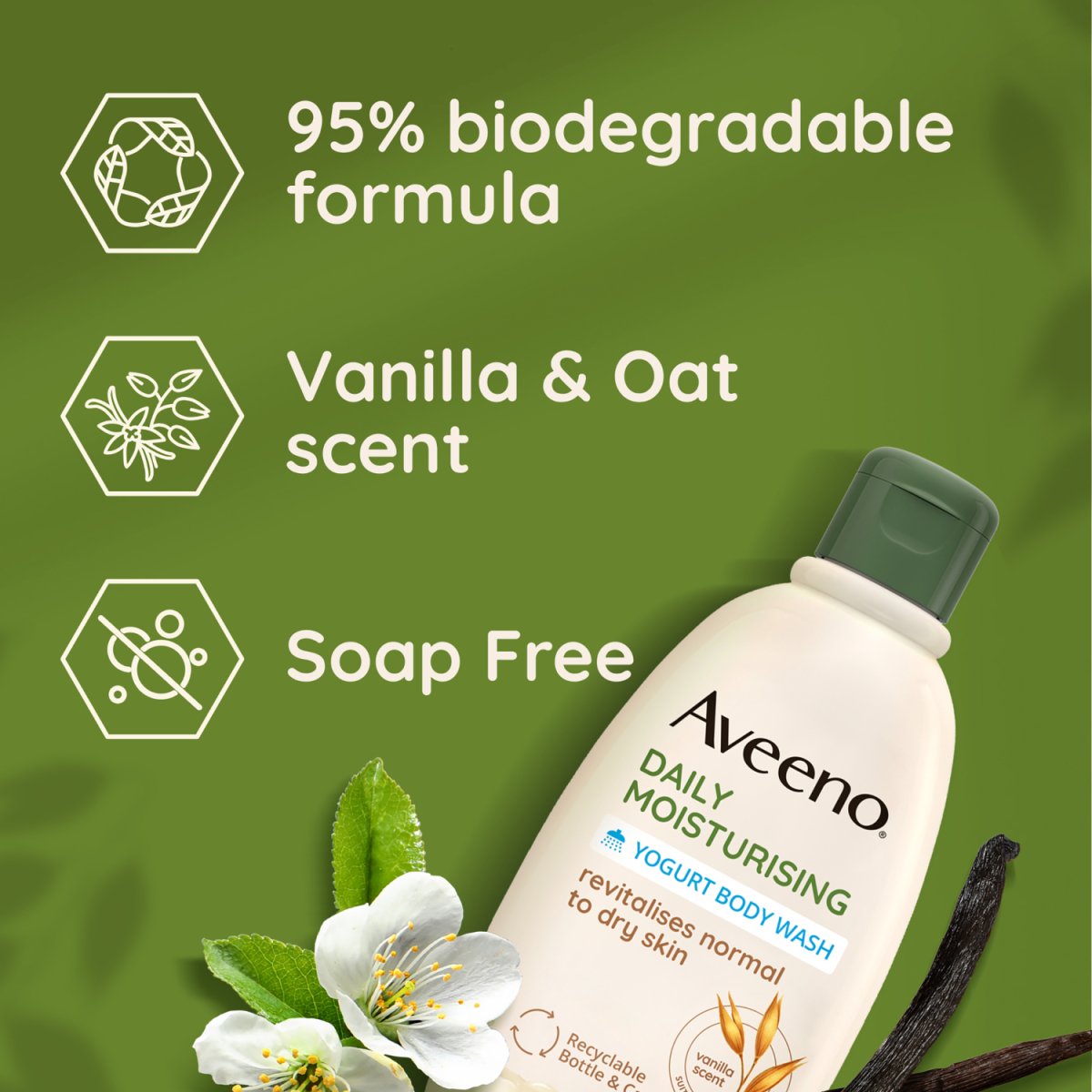 Aveeno Daily Moisturising Yogurt Body Wash 300ml - Intamarque - Wholesale 3574661321554