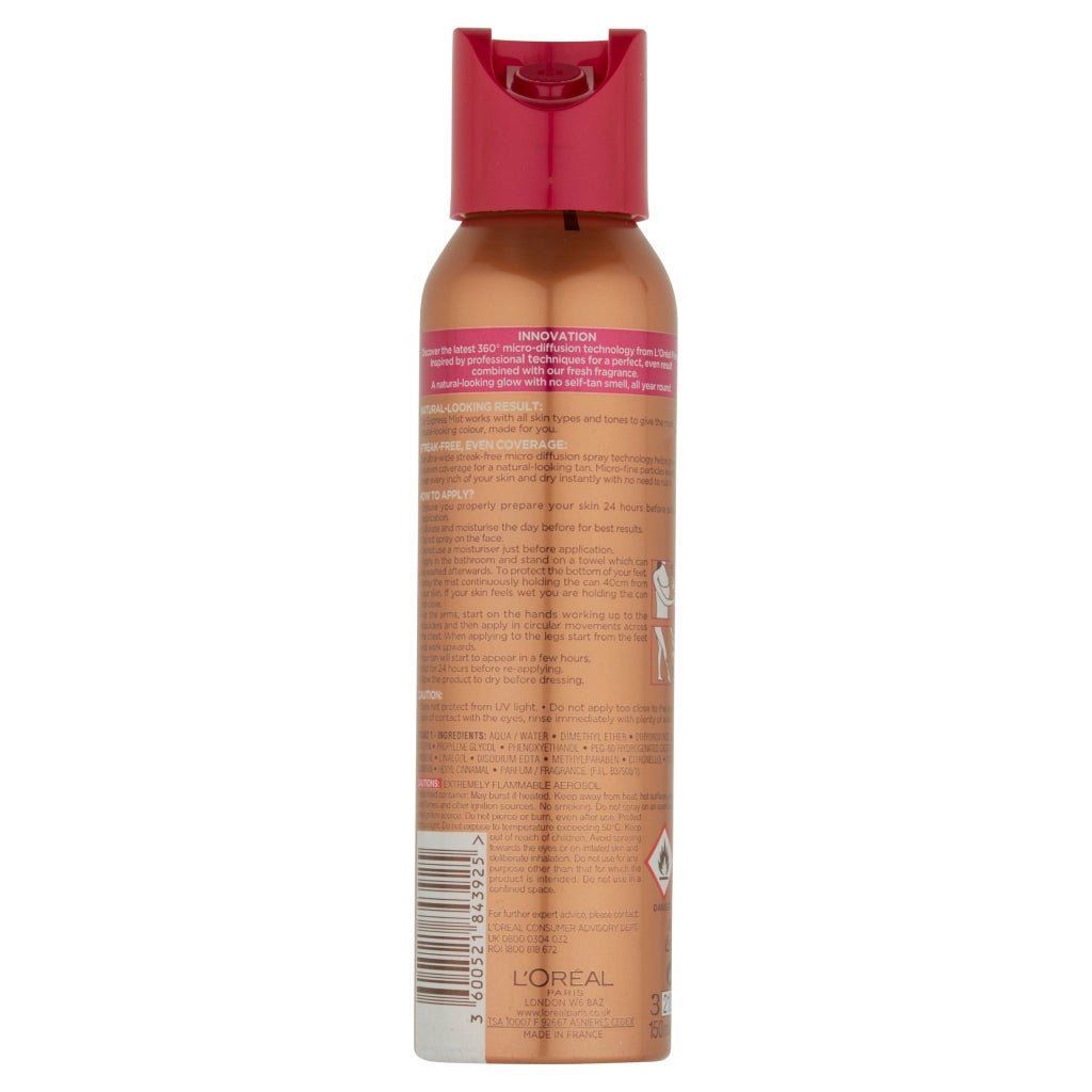 L'Oreal Sultimate Blendslime Bronze Express Mist Self Tan Body Spray (Non-Tinted) 150Ml