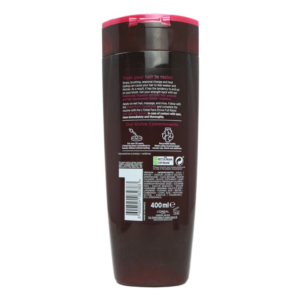 L'Oreal Elvive Shampoo 400ml Full Resist (Aminexil) - Intamarque - Wholesale 3600524082383