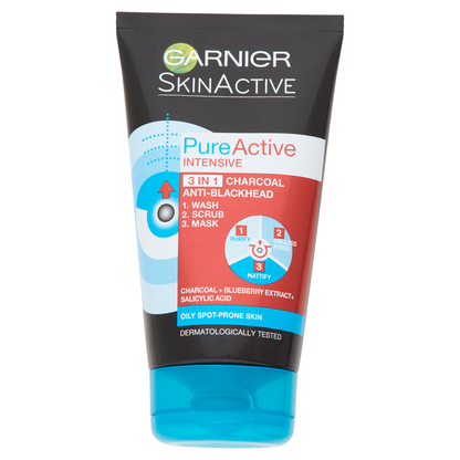Garnier Pure Active 3in1 150ml Intensive Charcoal Anti-Blackhead Mash