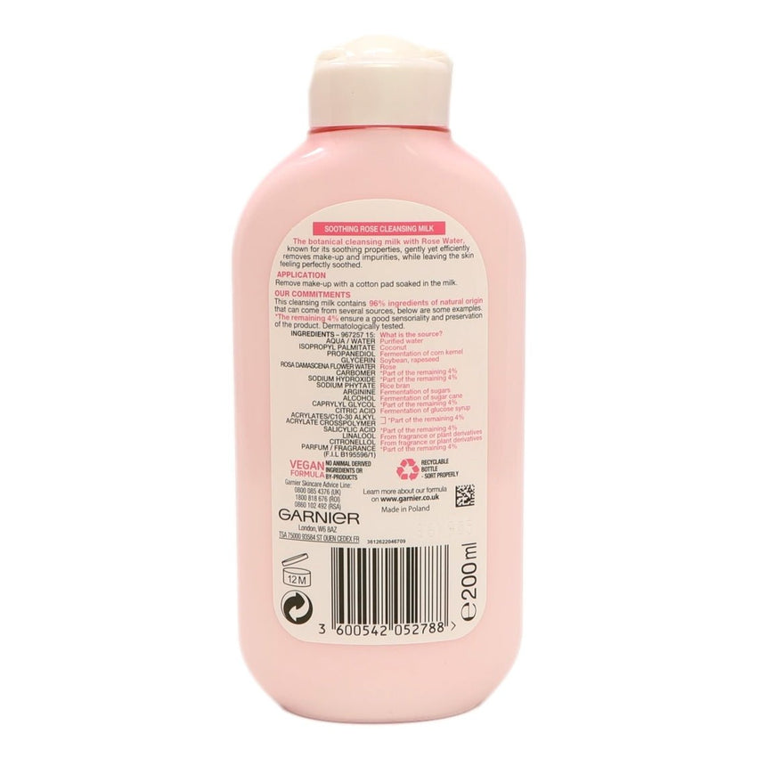 Garnier Naturals Cleansing Milk 200ml Rose