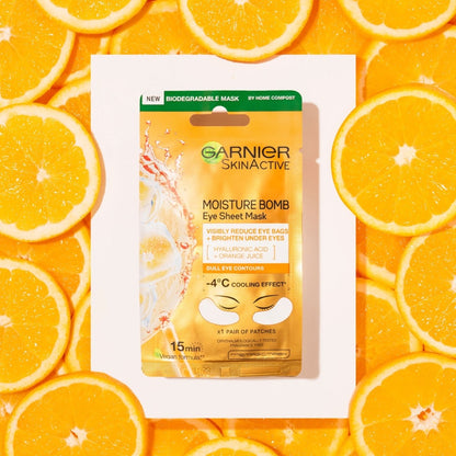 Garnier Moisture Bomb Eye Tissue Mask (Orange Juice & Hyaluronic Acid)