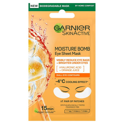 Garnier Moisture Bomb Eye Tissue Mask (Orange Juice & Hyaluronic Acid)