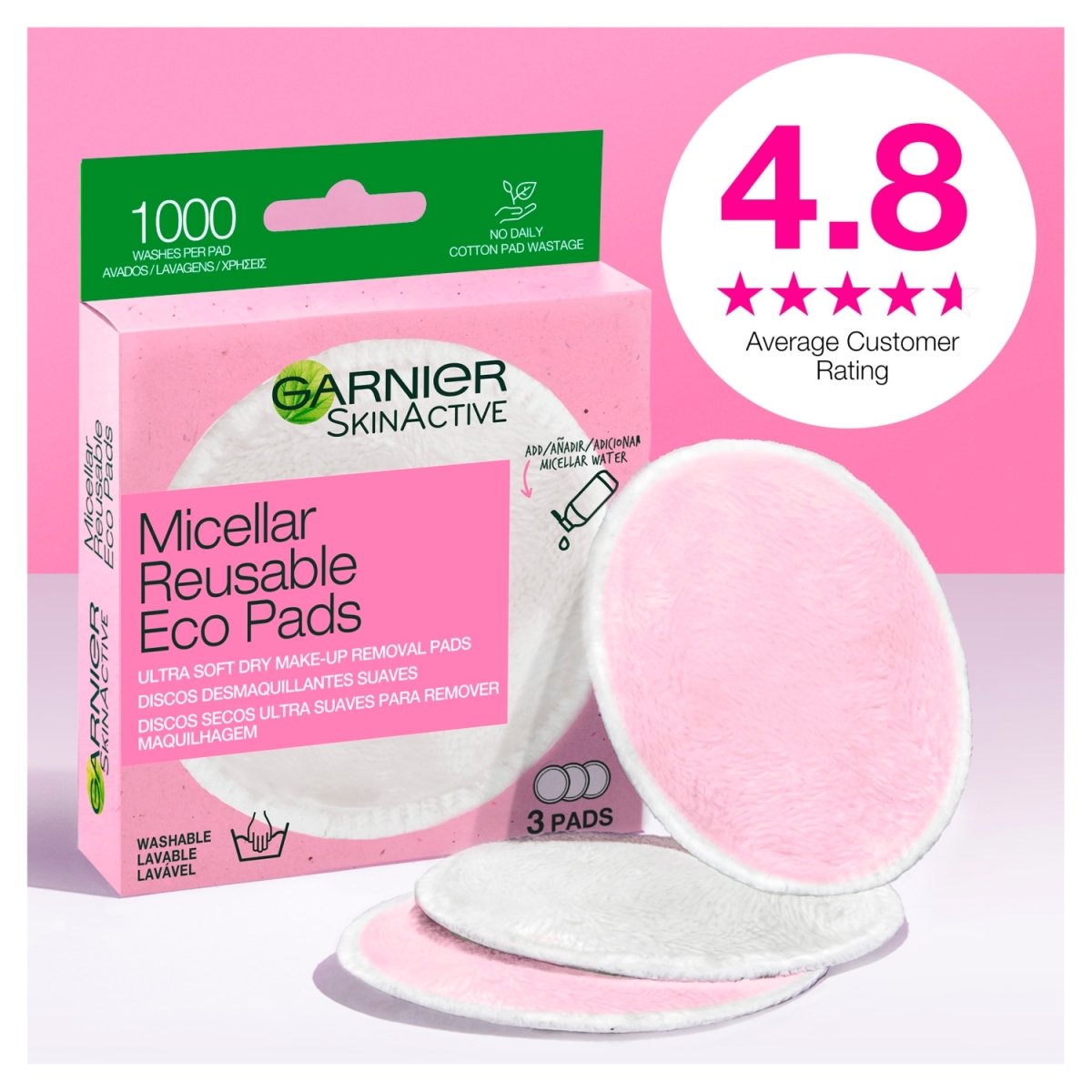 Garnier Micellar 3pc Reusable Eco Pads