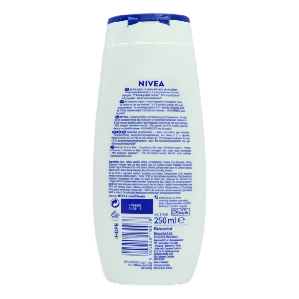 Nivea Shower 250ml Cashmere & Cotton - Intamarque - Wholesale 4005808130078