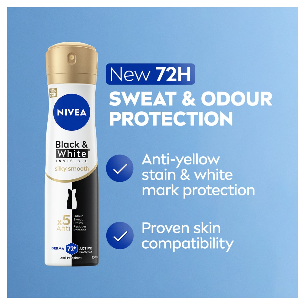 Nivea Deo 150ml Black & White Silky Smooth