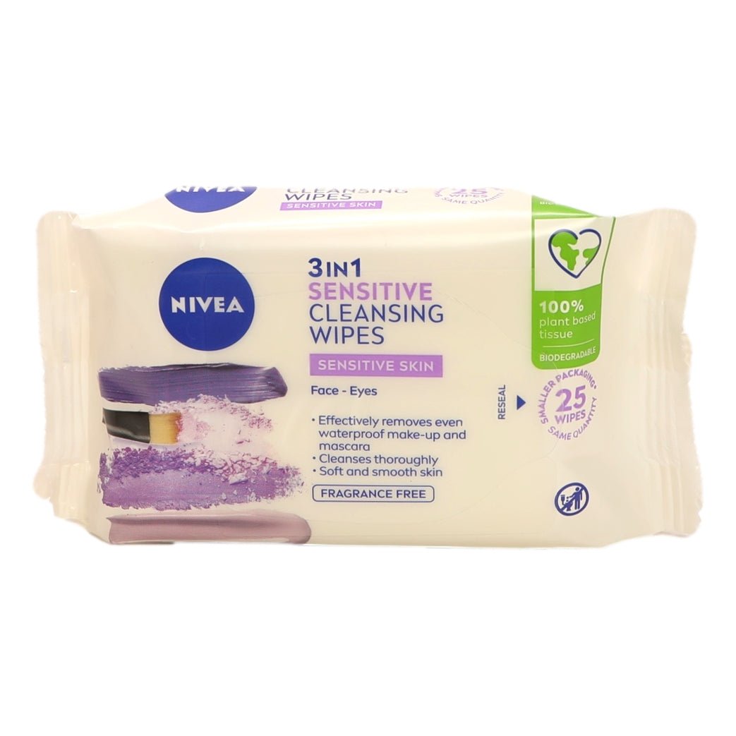 Nivea Wipes Biodegradeable 25s 3in1 Sensitive - Intamarque - Wholesale 4005900776143