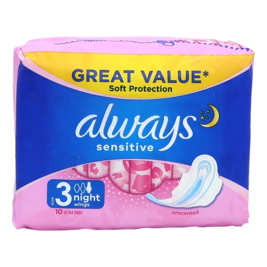 Always Sensitive 10s Night Pads