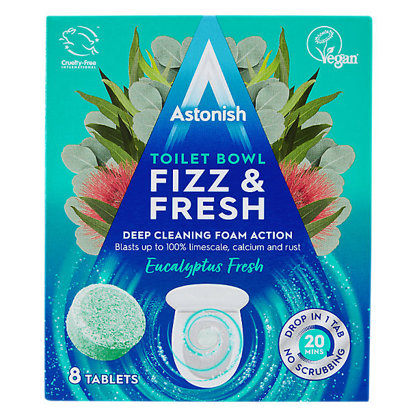 Astonish Fizz & Fresh Toilet Bowl Cleaner Tablets Eucalyptus Fresh 8's UK ONLY