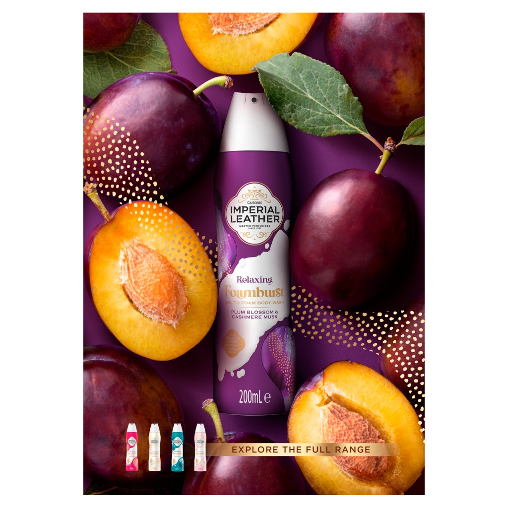 Imperial Leather Foamburst 200ml Relaxing Plum Blossom Cashmere Musk