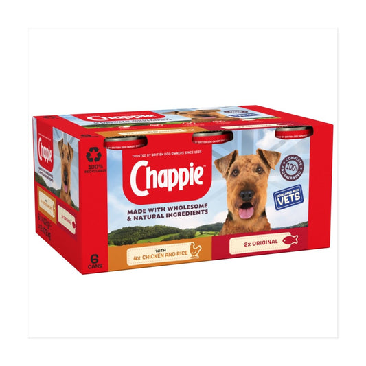 Buy Chappie Dog Tins 6x412g Favourites online at Intamarque Wholesale – Trusted FMCG distributor