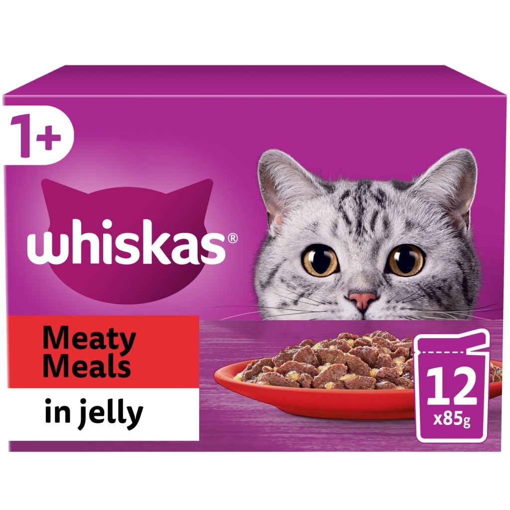 Whiskas 1+ Adult Wet Cat Food Pouches Meaty Meals In Jelly