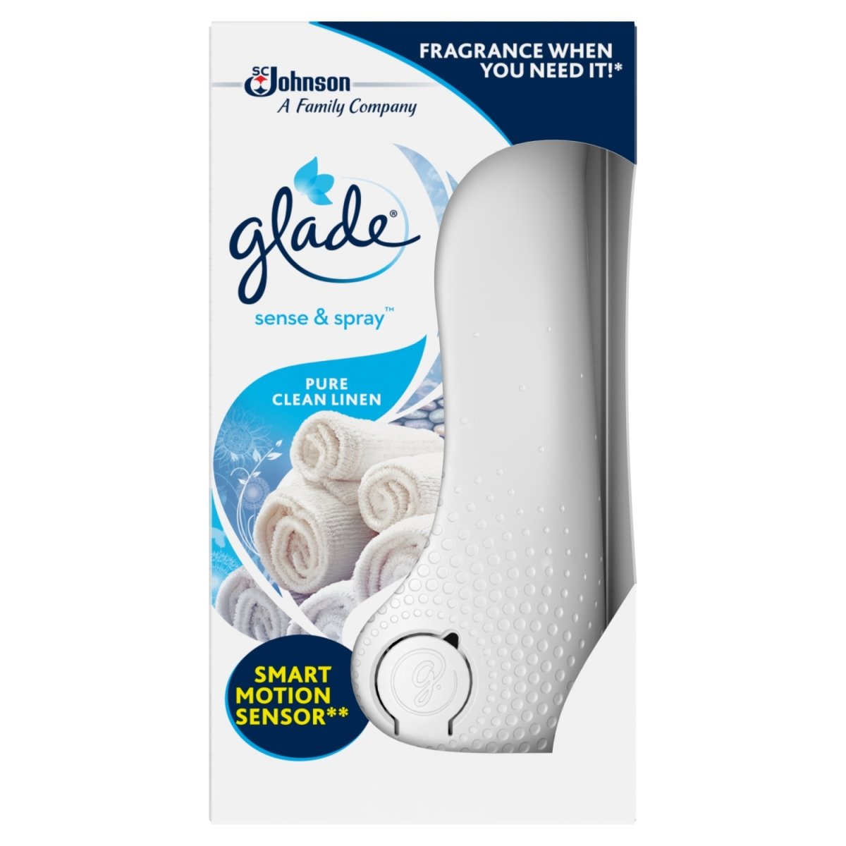 Buy Glade Sense & Spray Holder Clean Linen online at Intamarque Wholesale – Trusted FMCG distributor