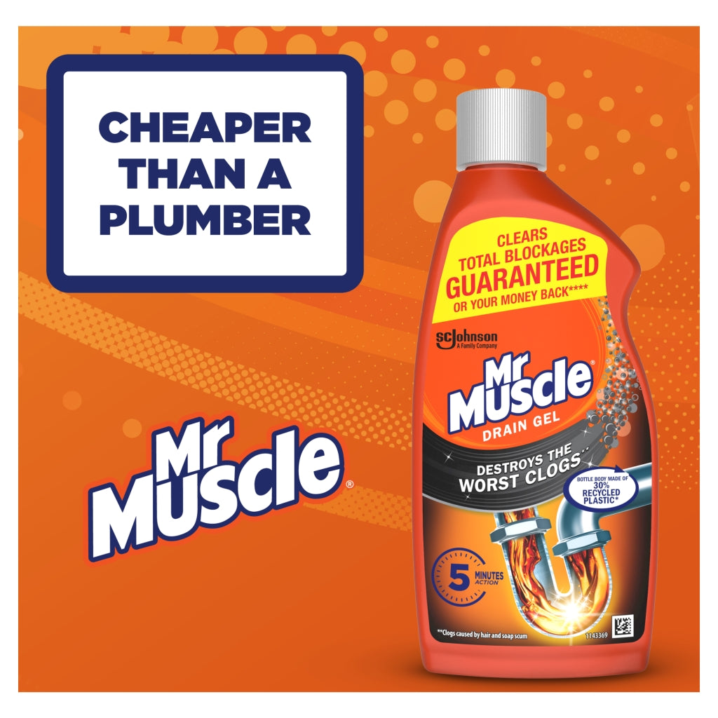 Mr Muscle 500ml Kitchen & Bathroom Drain Gel
