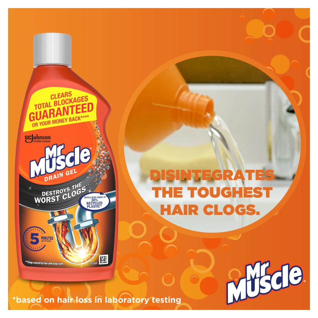 Mr Muscle 500ml Kitchen & Bathroom Drain Gel